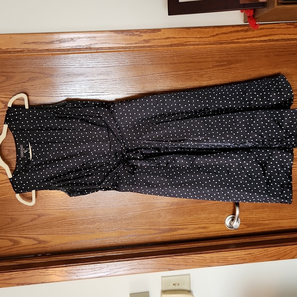 Black and white polka dot dress